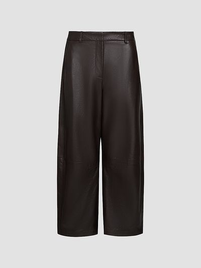 TWP Women's Leather Slouchy Boyfriend Trousers