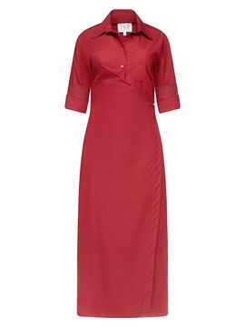 TWP Women's New Earl Cotton Wrap-Style Maxi Shirtdress