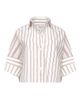 TWP Women's Next Ex Striped Cotton-Blend Crop Shirt - 6