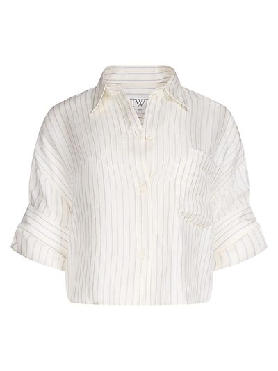 TWP Women's Next Ex Striped Silk-Blend Shirt