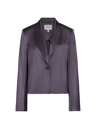 TWP Women's Sawyer Satin Wool-Blend Boxy Blazer