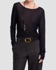 TWP Women's Semi-Sheer Jersey Crewneck Long-Sleeve Top - 4