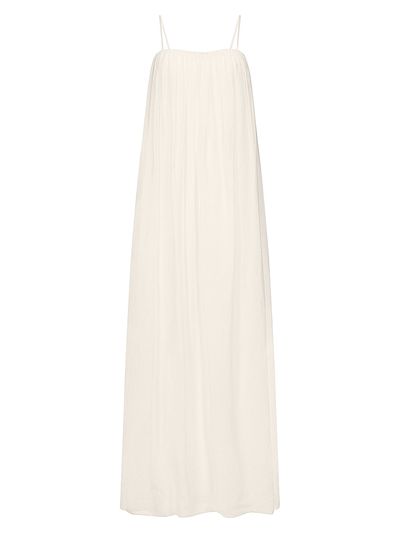 TWP Women's Shirred Linen-Blend Column Dress