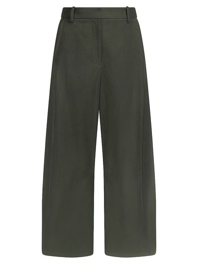 TWP Women's Slouchy BF Cotton-Linen Ankle-Crop Wide-Leg Trousers