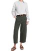 TWP Women's Slouchy BF Cotton-Linen Ankle-Crop Wide-Leg Trousers - 2