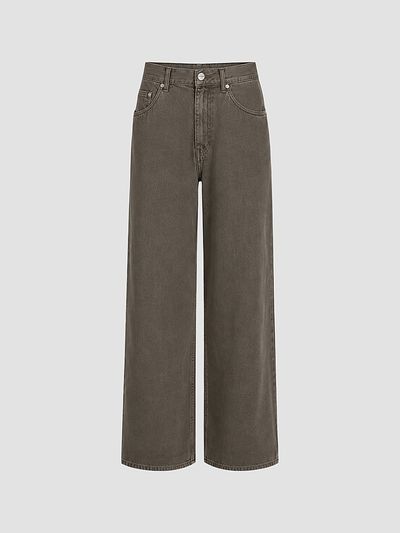 TWP Women's Song Sung Blue Cotton-Linen Wide-Leg Jeans
