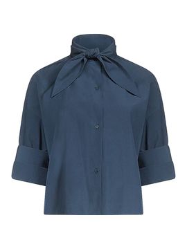 TWP Women's Tie One On Cotton Tieneck Shirt
