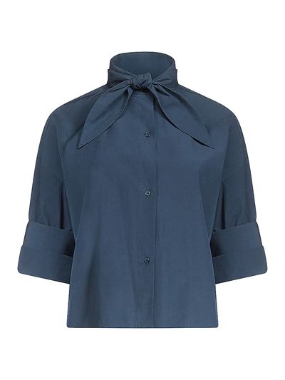 TWP Women's Tie One On Cotton Tieneck Shirt