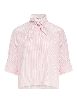 TWP Women's Tie One On Striped Cotton Top