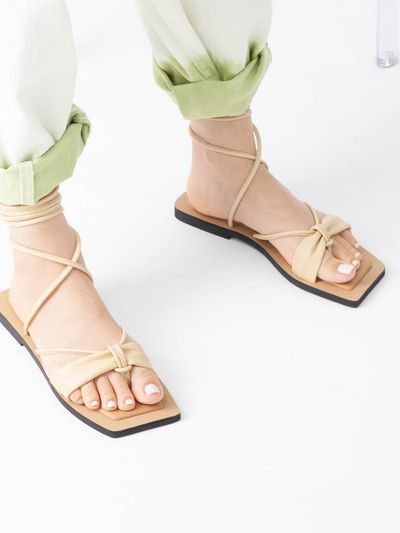 TWVP Ruban Lace-up Sandal Beige