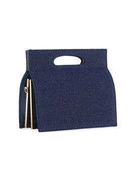 Tyler Ellis Women's Stella Miniature Top Handle bag in Denim with Gold Hardware