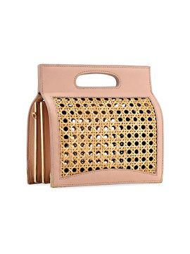 Tyler Ellis Women's Stella Top Handle Bag in Leather and Natural Wicker Tall