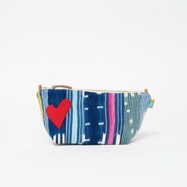 Ubuntu Life Ubuntu Life Large Convertible Pouch with Strap - Baule Cloth with Beaded Red Heart