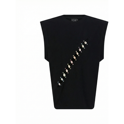 uCHÈ uCHÈ Cowrie Shell Embellished Sleeveless Shirt
