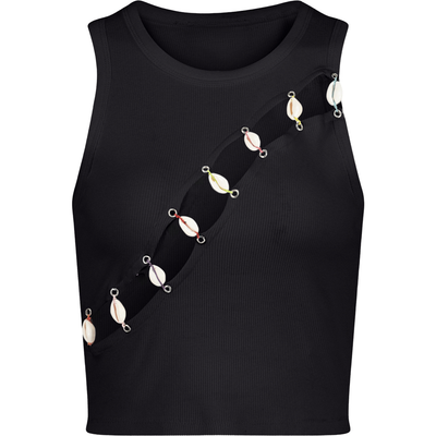 uCHÈ uCHÈ Cowrie Shell Embellished Tank Top