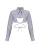 uCHÈ uCHÈ Jacquard Layered Crop Shirt - 1
