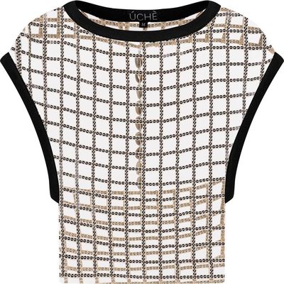 uCHÈ uCHÈ Sequin Cut Out Top