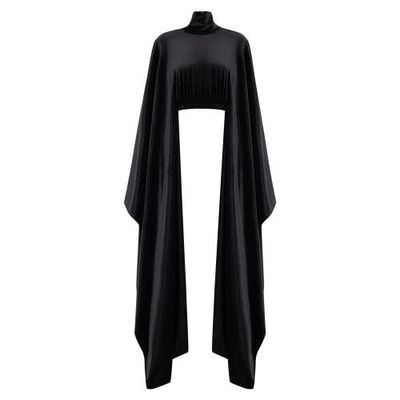 uCHÈ uCHÈ Velvet Agbada Sleeves Crop Top