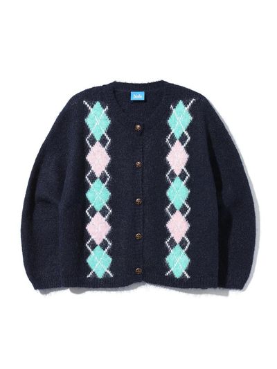 UCLA Argyle Pattern Jacquard Cardigan [NAVY] (UABLK5A_45)
