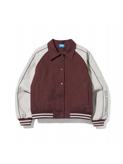 UCLA Collar Varsity Color Block Jumper [DK-BROWN] (UAAUJ55_57)