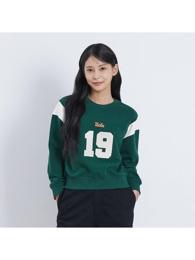UCLA Crop Lettering Color Block Sweatshirt [GREEN] (UA9LT50_66)