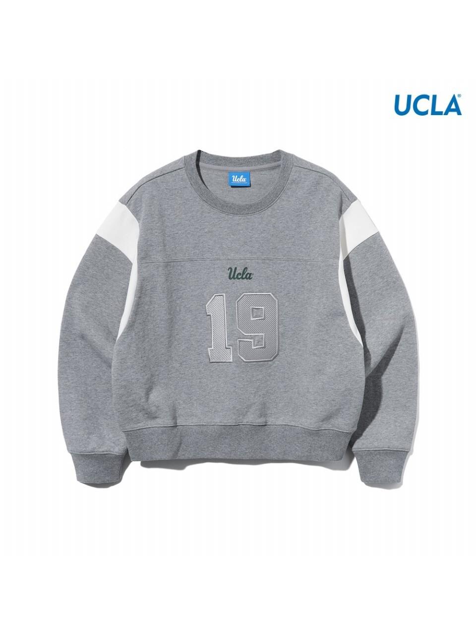UCLA Crop Lettering Color Block Sweatshirt [M-GREY] (UA9LT50_51)