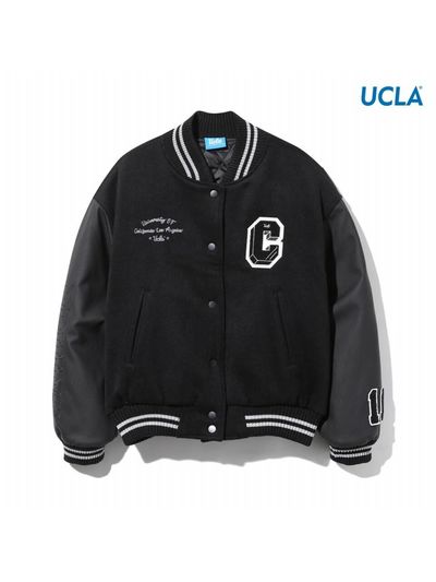 UCLA Cropped Wool Varsity Jacket [BLACK] (UAAUJ58_39)