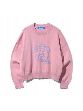 UCLA Intarsia Bear Round Neck Knit [LT-PINK] (UAALK53_80)