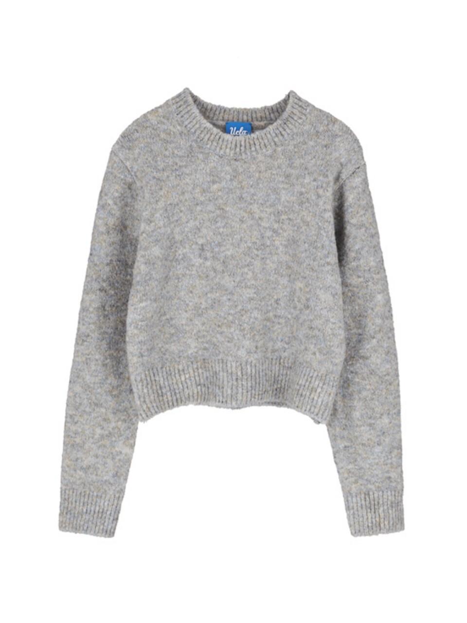 UCLA Round Neck Semi-Crop Knit [GREY] (UAALK2A_35)