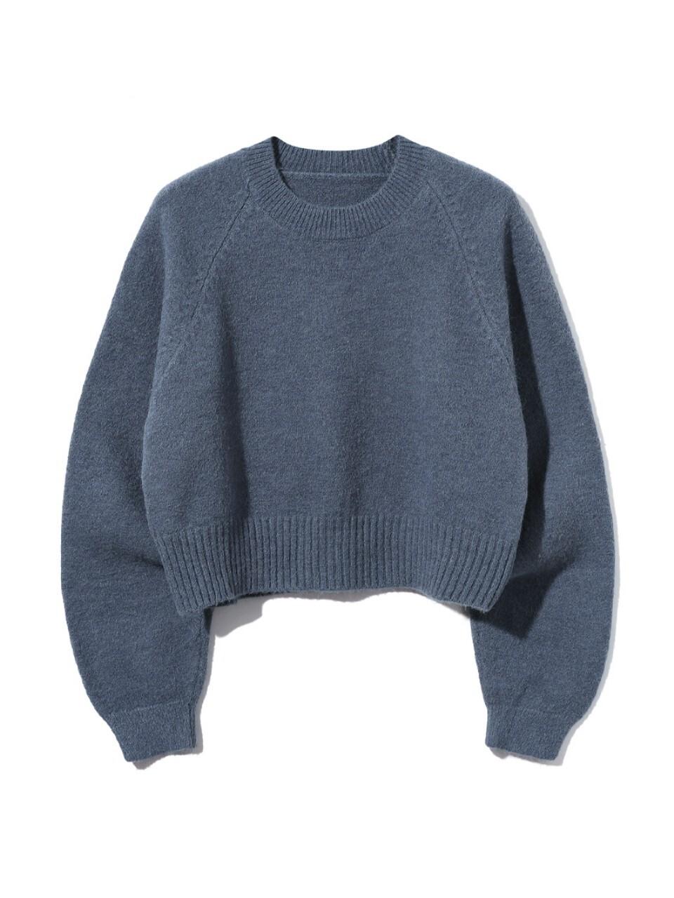 UCLA Semi-Crop Round Neck Knit [NAVY] (UAALK1A_45)