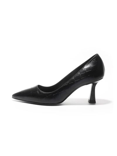 UDIRE Embossed Texture Stiletto Pumps [Black] (UFA3PM10BK)