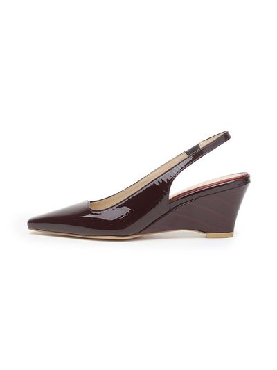 UDIRE Enamel Slingback Wedge Shoes [Wine] (UFA3PB01WN)