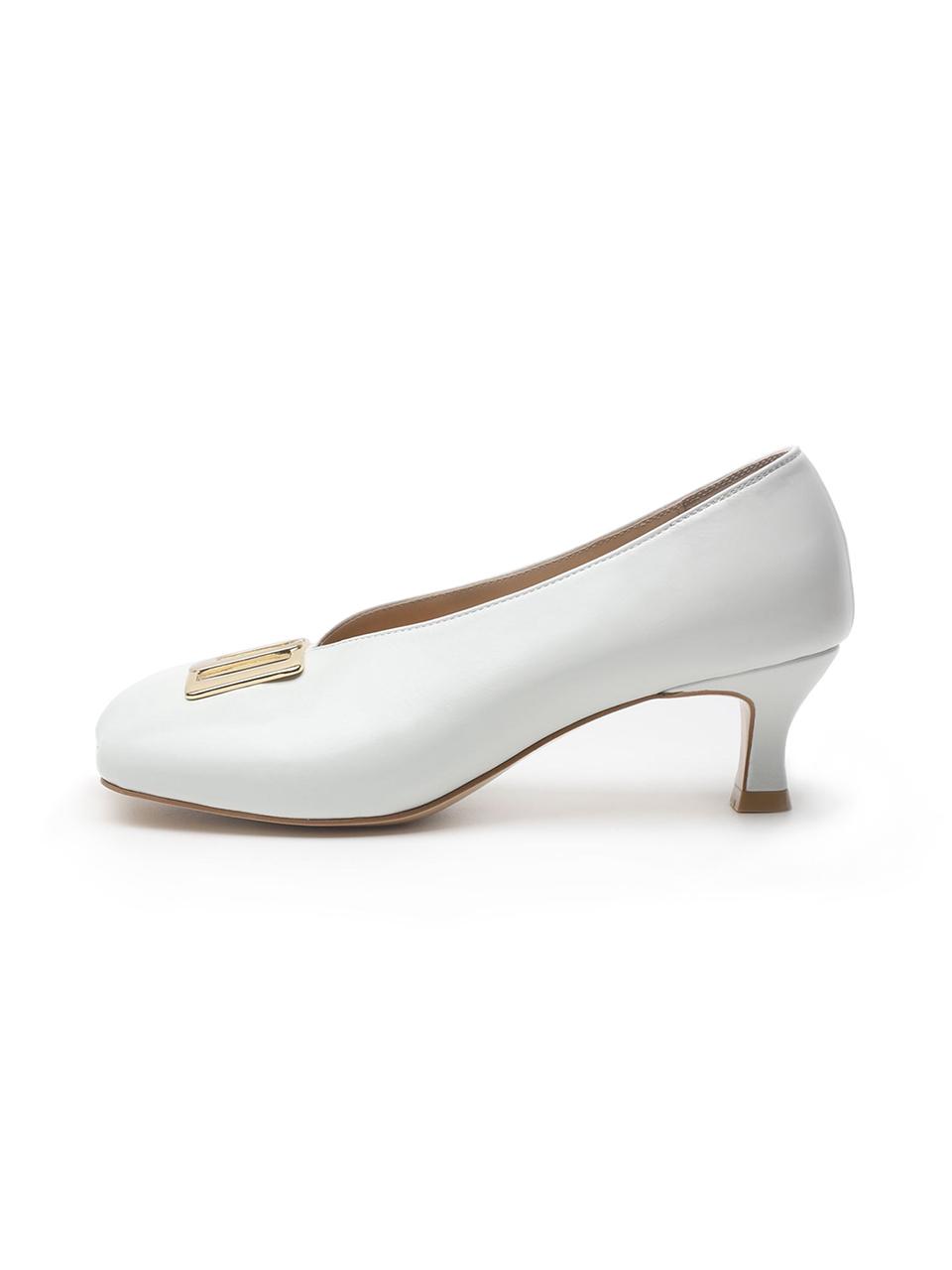 UDIRE Premium Leather 5cm Heel Fiore Pumps [Beige] (UFA3PM05WH)