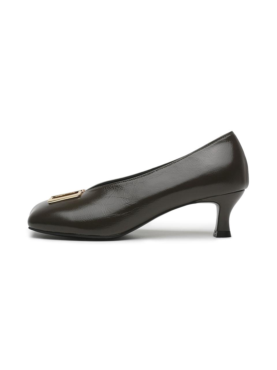 UDIRE Premium Leather 5cm Heel Pumps [Khaki] (UFA3PM05KH)