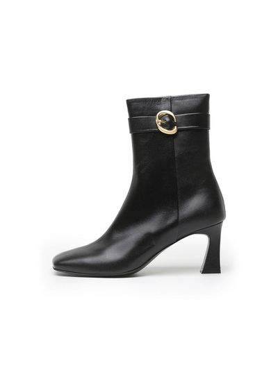UDIRE Premium Leather 7cm Heel Ankle Boots [Black] (UFA4BA50BK)