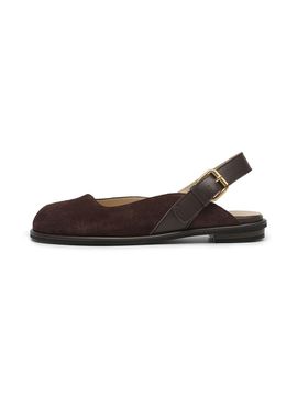 UDIRE Premium Leather Slingback Flat Shoes [Brown] (UFA3PB14BR)