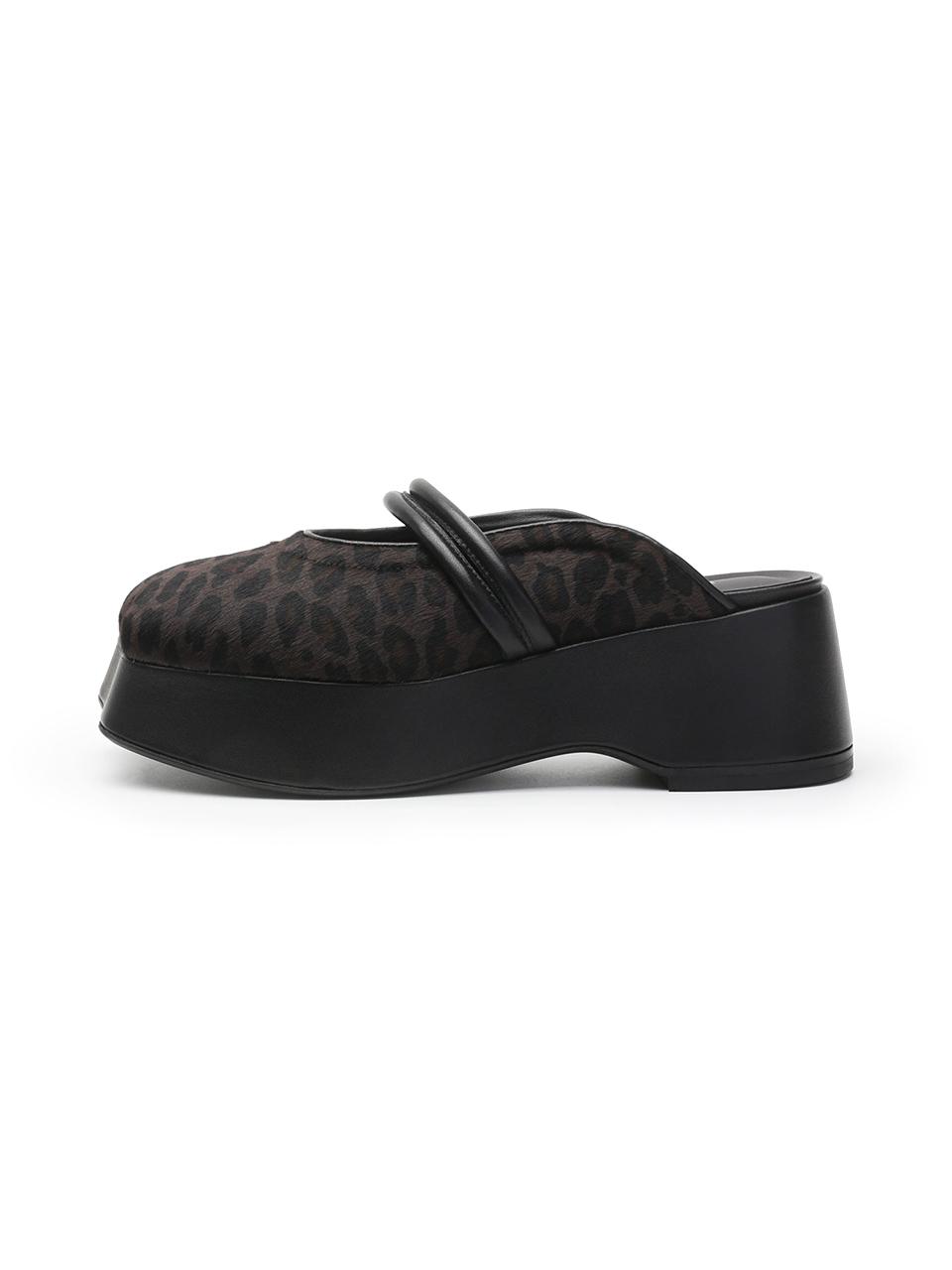 UDIRE Premium Leather Two-Strap Mule [Black] (UFA3PU13BK)