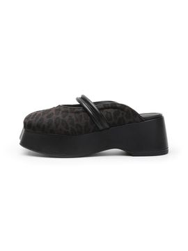 UDIRE Premium Leather Two-Strap Mule [Black] (UFA3PU13BK)