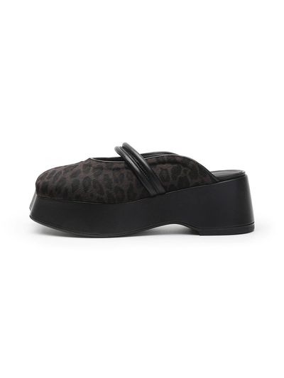 UDIRE Premium Leather Two-Strap Mule [Black] (UFA3PU13BK)
