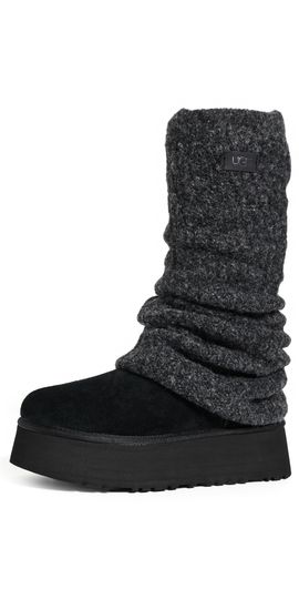 UGG UGG Classic Mini Dipper Legwarmer Suede Boots Black