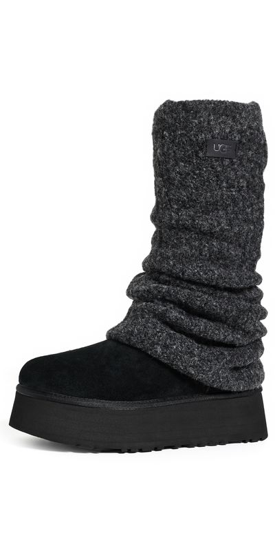 UGG UGG Classic Mini Dipper Legwarmer Suede Boots Black
