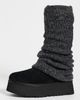 UGG UGG Classic Mini Dipper Legwarmer Suede Boots Black - 2