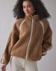 UGG UGG Nikia Crochet UGGfluff Zip-Up Jacket in Black, Women's at Urban Outfitters - 1