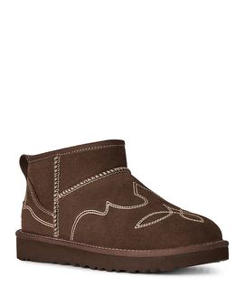 Ugg Ugg Women's Classic Ultra Mini Western Shearling Lined Boots