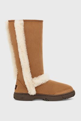 UGG UGG Women's Sunburst Tall Sheepskin Boots in Chestnut, Women's at Urban Outfitters