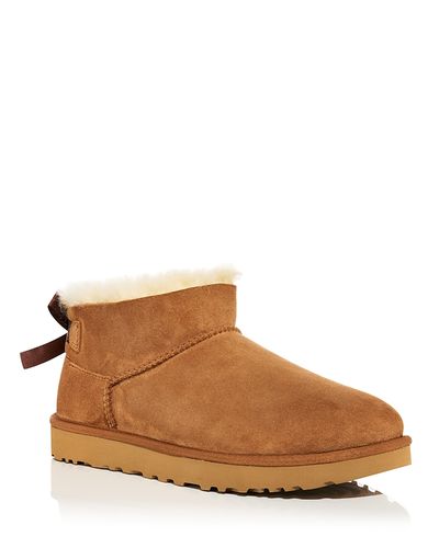 Ugg Ugg Women's Ultra Mini Bailey Bow Shearling Lined Boots