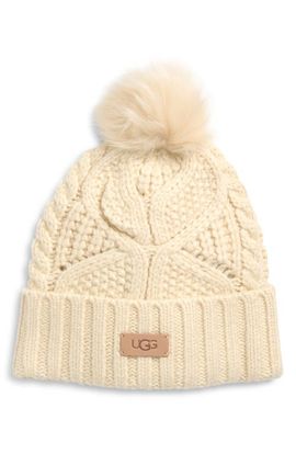 UGG(r) UGG(r) Faux Fur Pompom Cable Knit Beanie