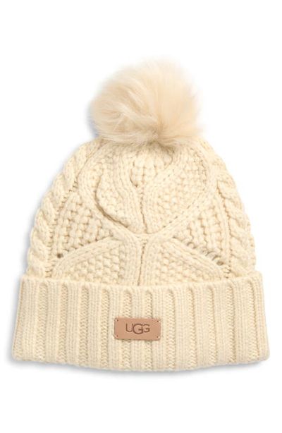 UGG(r) UGG(r) Faux Fur Pompom Cable Knit Beanie