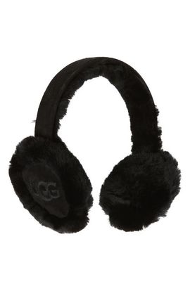UGG(r) UGG(r) Logo Embroidered Genuine Shearling Earmuffs
