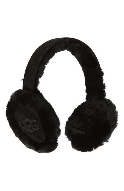 UGG(r) UGG(r) Logo Embroidered Genuine Shearling Earmuffs